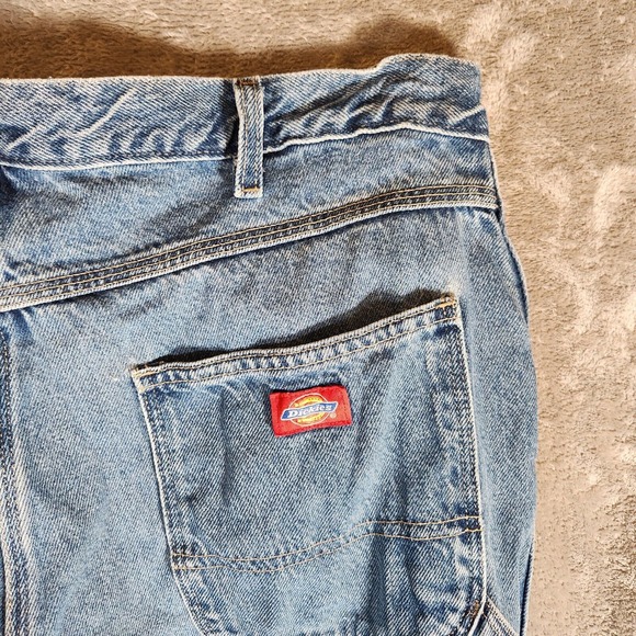 Dickies Jeans Mens 37X34 Relaxed Fit Denim Carpenter 1993SNB‎ Utility Workwear - Picture 12 of 15